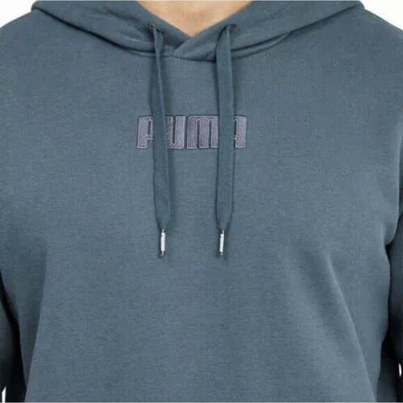 PUMA Men's XXL Modern Basics 22 Cotton Blend Pullover Hoodie Embroidered Blue - Picture 2 of 10